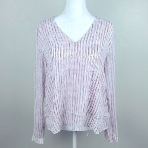 Anthropologie // Cloth & Stone Red/White Striped Dotted Long Sleeve Blouse Sz S